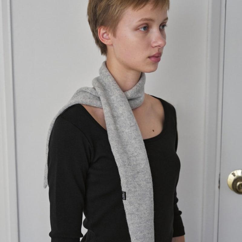 Symmetric Percent Alpaca Wool Muffler / Melange Grey