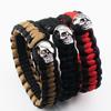 Braccialetti Bangle di Sopravvivenza in Paracord da Esterno Uomo Tono Argento Braccialetto da Polso con Corda Teschio Campeggio Escursionismo Braccialetto con Fibbia di Emergenza Gioielli