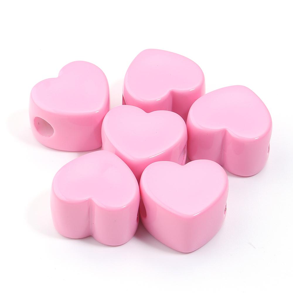 6Pcs Acrylic Large Hole Beads Colorful Flowers Stars Love Heart Shape Loose Beads DIY Bracelet Phone Chain Jewelry Accessories