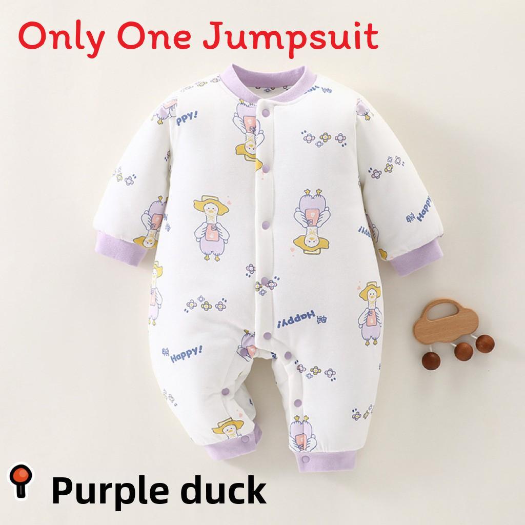 Baby Winter Cotton Romper With Thickened Fabric For Newborns And Infants