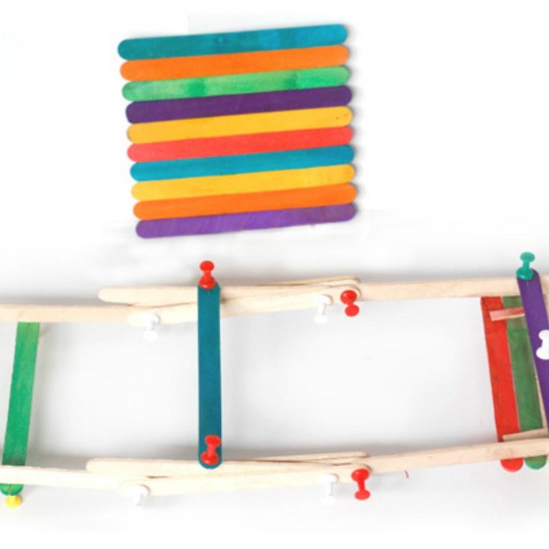 50pcs Kindergarten Puzzle Manual DIY Materials Children's Creative Toys Color Wooden(color Random) LS