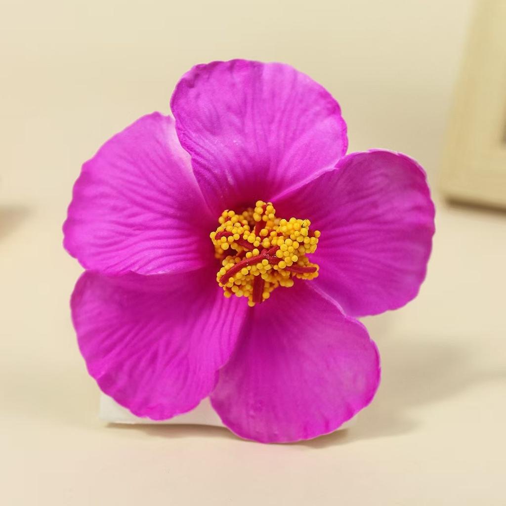 4pcs Popular Hibiscus EVA Simulated Hibiscus Hawaiian Flower Wedding Chest Flower Headdress Accessory Dry Flower Hair Clip