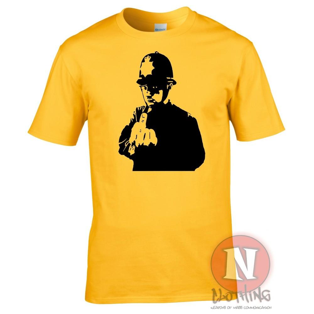 Banksy Policeunisex Up Yours TShirt Urban Stencil Art Graffiti Festival Tee