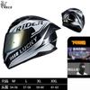 Full Face Motorcycle Helmet With Dual Visor 3C Certified ABS Safety Men Women All Season Riding