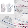 Professional Math Geometry Tool for Student Drawing Plastic Drawing Rulers with Square Straight Ruler Math Protractor