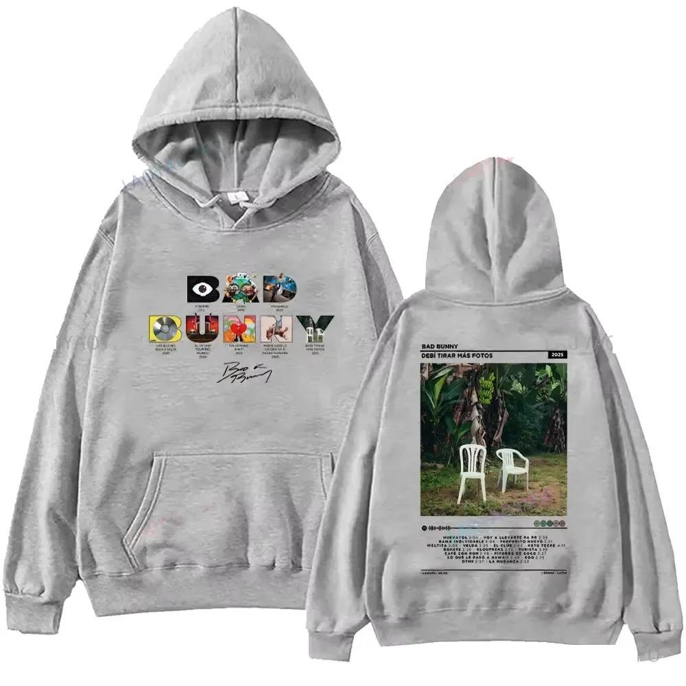 Bad Bunny Hip-Hop Straßenmusik Album Aufgedruckter Hoodie Herren Damen Straßenkleidung Langarm Sweatshirt Pullover Trainingsanzug Damen Herrenkleidung