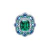 2026 European and American Retro Colored Treasure Pendant Necklace Colored Treasure Earrings Jewelry Emerald Women's Stud Earrings Zircon Ring