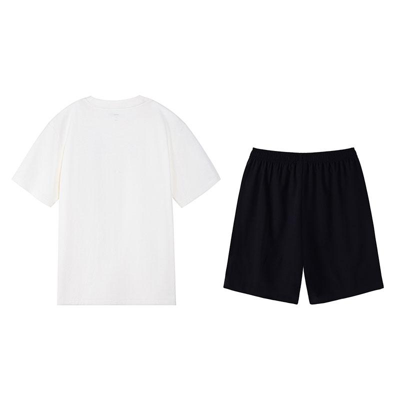 Li-Ning Casual Versatile Short Sleeve Breathable T-Shirt Comfortable Shorts Sports Suit Men Sportswear W867-1+W515-1