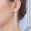 1 Pair Women Earrings, Imitation Pearls Long Earrings, French Style Long Drop Earrings, Lightweight Natural Earrings for Jewelry Gift