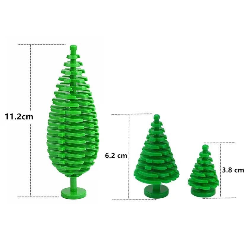 MOC Plants Accessories Bricks 3471 2435 6064 3778 City House Trees Pine Prickly Bush Green Grass Military Building Toys