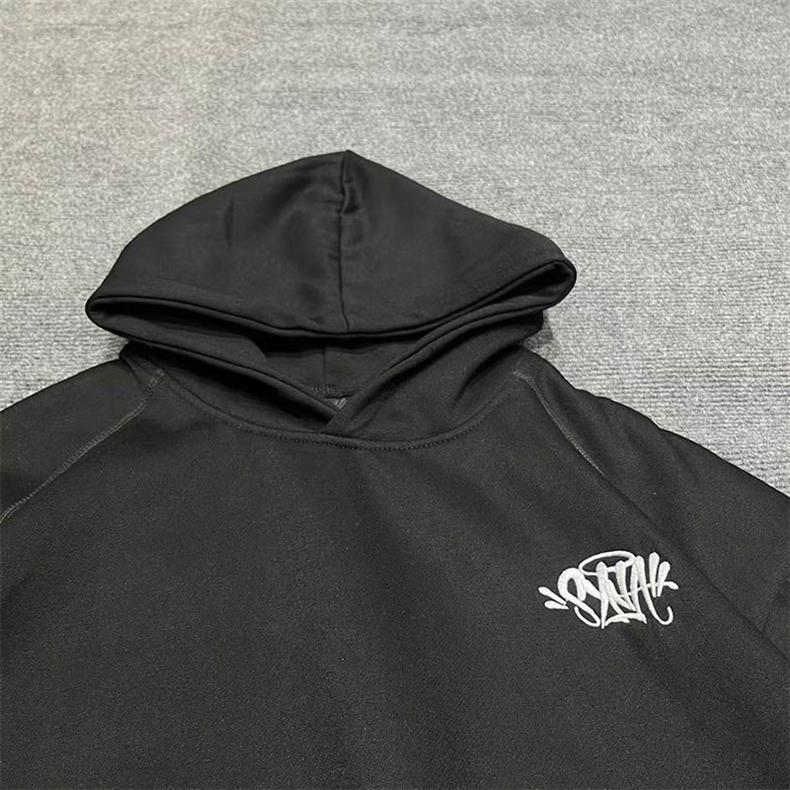 Syna Hip Hop Haftowany Zestaw Bluza i Szorty - Unisex Aksamitny Streetwear