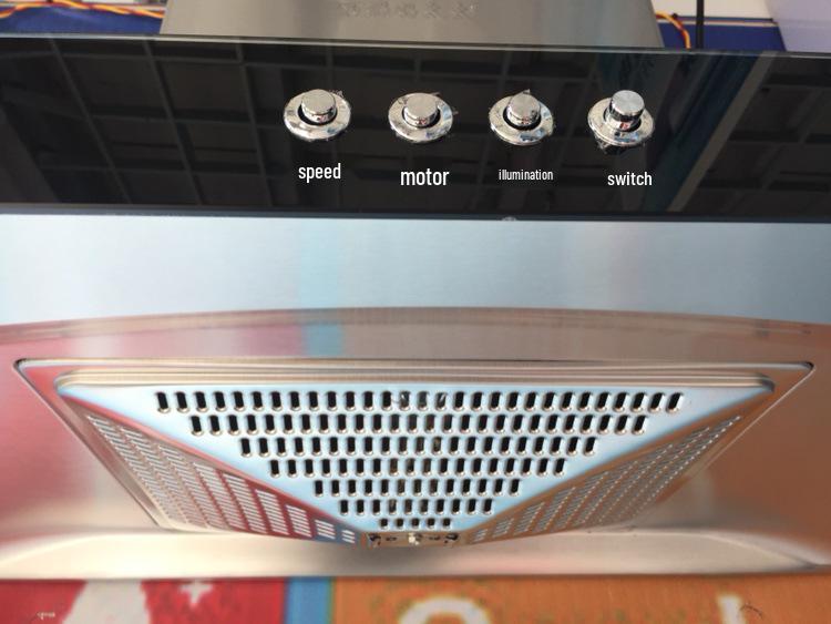 Compact 60-70cm Euro Style Top-Mount Range Hood with Large Suction for Small Apartments.