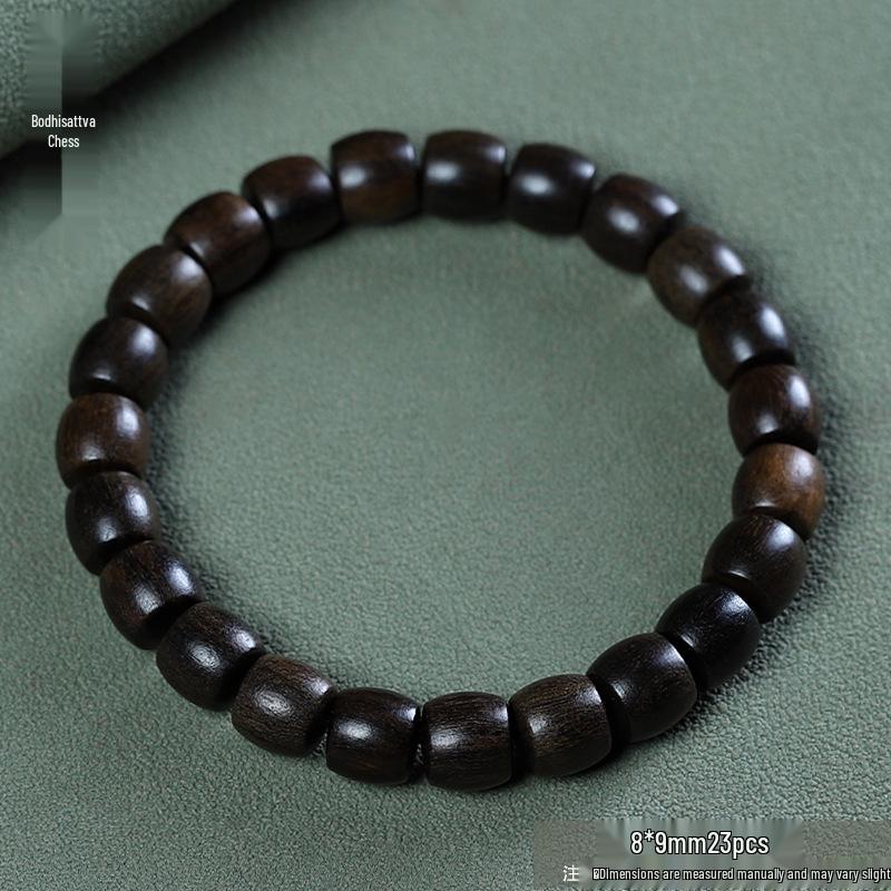 Unisex Handmade Green Sandalwood Bead Bracelet - Ethnic Style, Exquisite Design