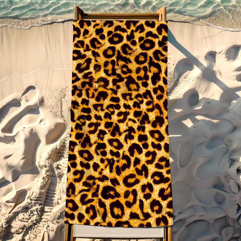 Y2K Leopard Towel Beach Towel Travel Lightweight Skin Friendly For Pool Beach Camping Cruise Summer
