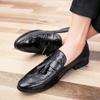 Men's casual leather shoes fashion  Moccasin Oxford driving loafers formal wear new Italian tassel shoes