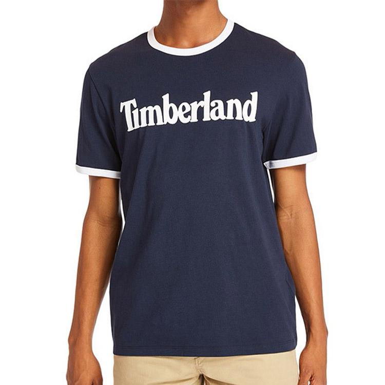 Timberland Casual Round Neck Printed Pullover Short Sleeve T-Shirt Men Tops Deep-Sapphire-Blue A2B86433