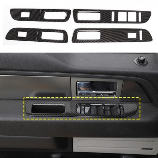 4x Car Window Lift Button Switch Panel Decor Cover Trim For Ford F150 2009-2014