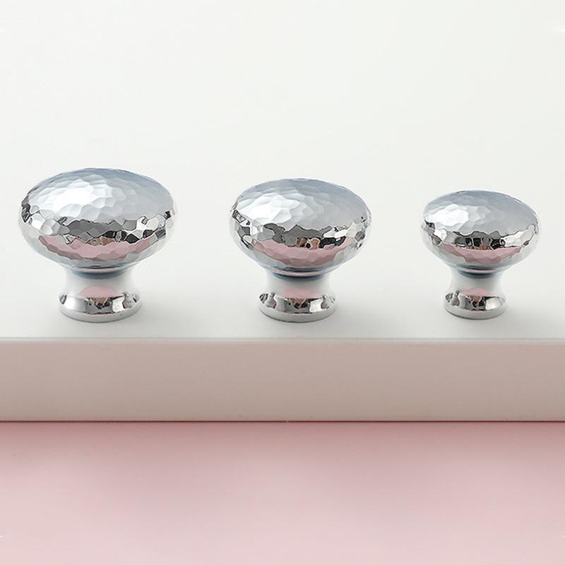 Brass Silver Ball Furniture Pull Handles Hand-Forged Hammer Cabinet Handles Door Drawer Knob Kitchen Wardrobe Cupboard Pulls