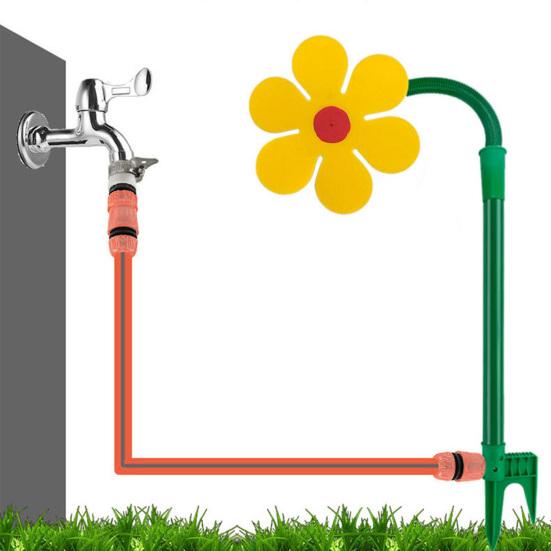 Dancing Flower Lawn Sprinkler Crazy Daisy Water Sprinkler 360-Degree Rotating Dancing Sunflower Sprinkler for Yard Garden Watering Dogs Kids