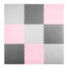 Foam Puzzle Mat 180X180Cm 9 Pcs Gray Pink