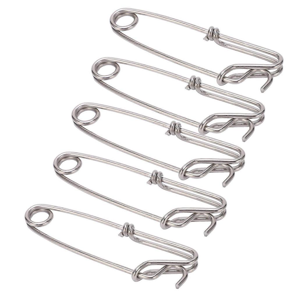5PCS Long Line Clips Snap Swivel Sea Fishing Connectors Closed Eye Hanging Buckle Quick Pin Tool3.0cmx110MM