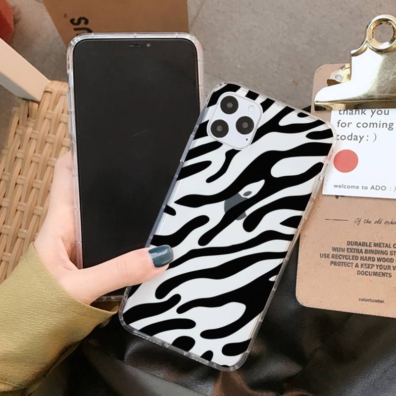 Cartoon Zebra Pattern Phone Case for iPhone 11 12 13 Mini Pro XS MAX 8 7 6 6S Plus X 5S SE 2020 XR Clear Case