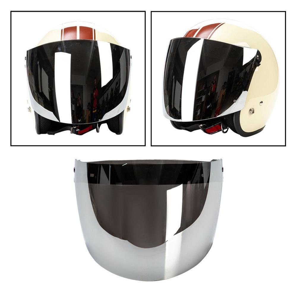 New Universal Full Face Helmet Visor Wind Shield Lens 3-Snap Motorcycle Open Face