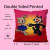 F-Felix The Cat Exquisite Pillow Case Anti-dustmite Pillow Invisible Zipper Silky Short Plush Sofa Cushion Cover