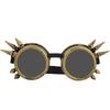 Vintage Spiked Steampunk Goggles Cosplay Glasses Double Layer Windproof (bronze)