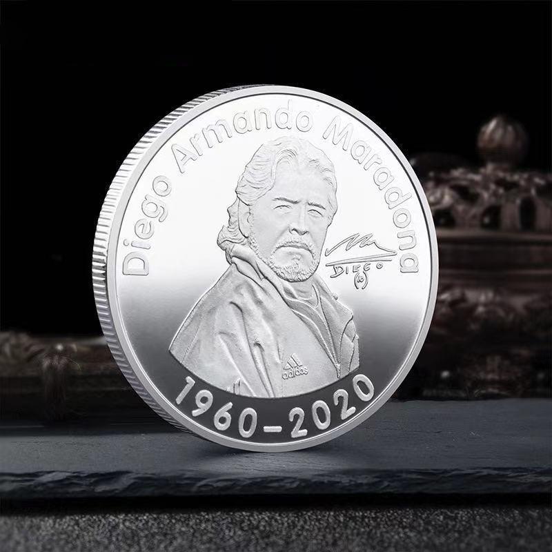 Maradona football star coins, commemorative medals, Argentine football star gold coins, silver coins, gifts, ornaments, memorials серебряный