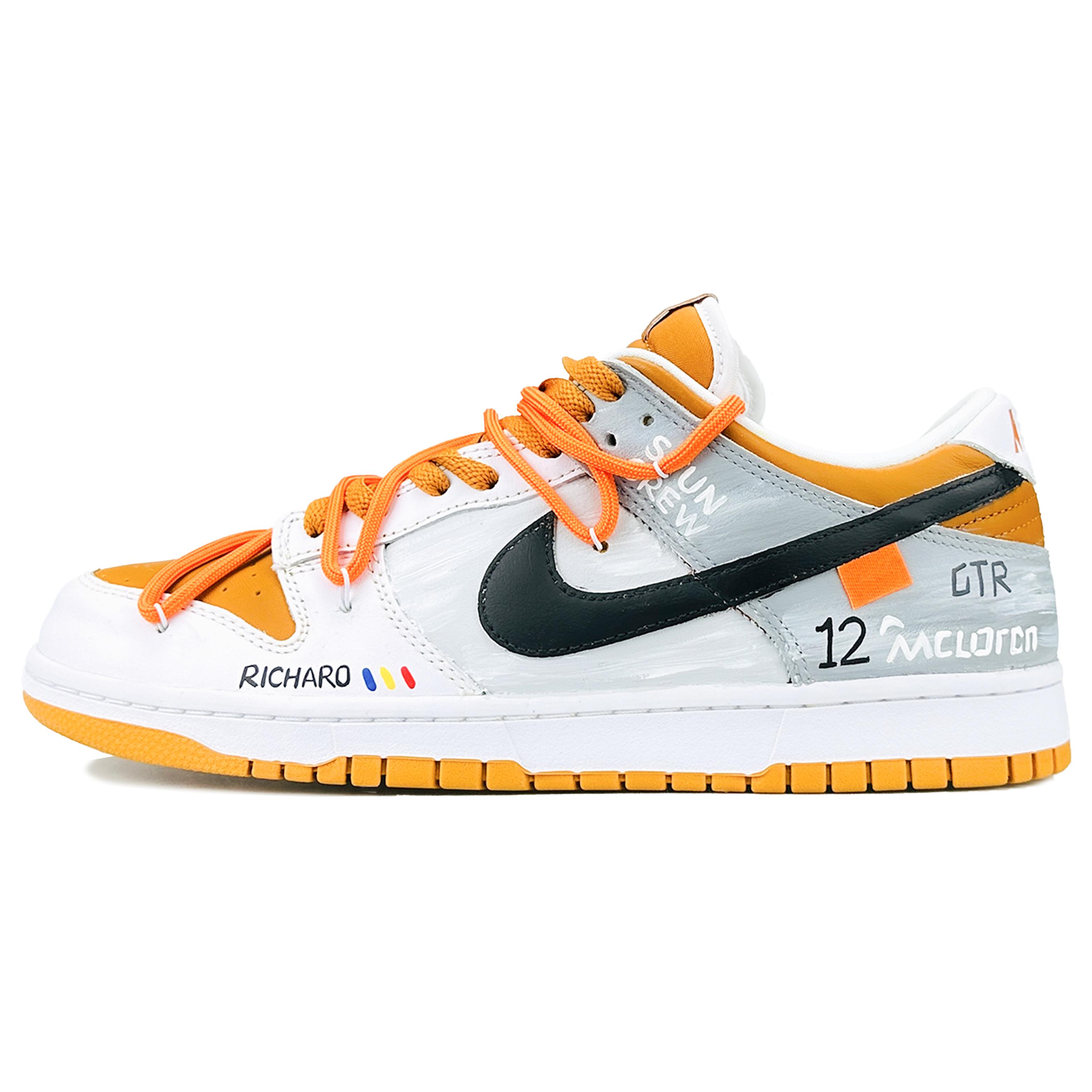 

Nike Dunk Low top Skateboard Shoes Men s Orange White Gray FQ6965-700(Team169-) 38