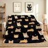 Corgi Love Flannel Blanket Throw Blanket Soft Warm Sofa Bed Camping Car Home Decor Unique Christmas Gift C9302639