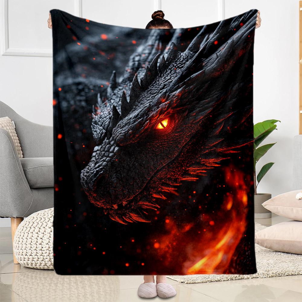Dragon Reading Magic Book flannel,Lightweight,Flannel Blanket,Comfortable Blanket, Sofa Blanket, gift blankets,Holiday gift blanket Blankets