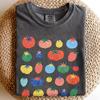 Cottagecore Tomato Strawberry T-Shirt, Vintage Fruit Pattern Tee, Farmhouse Garden Gift