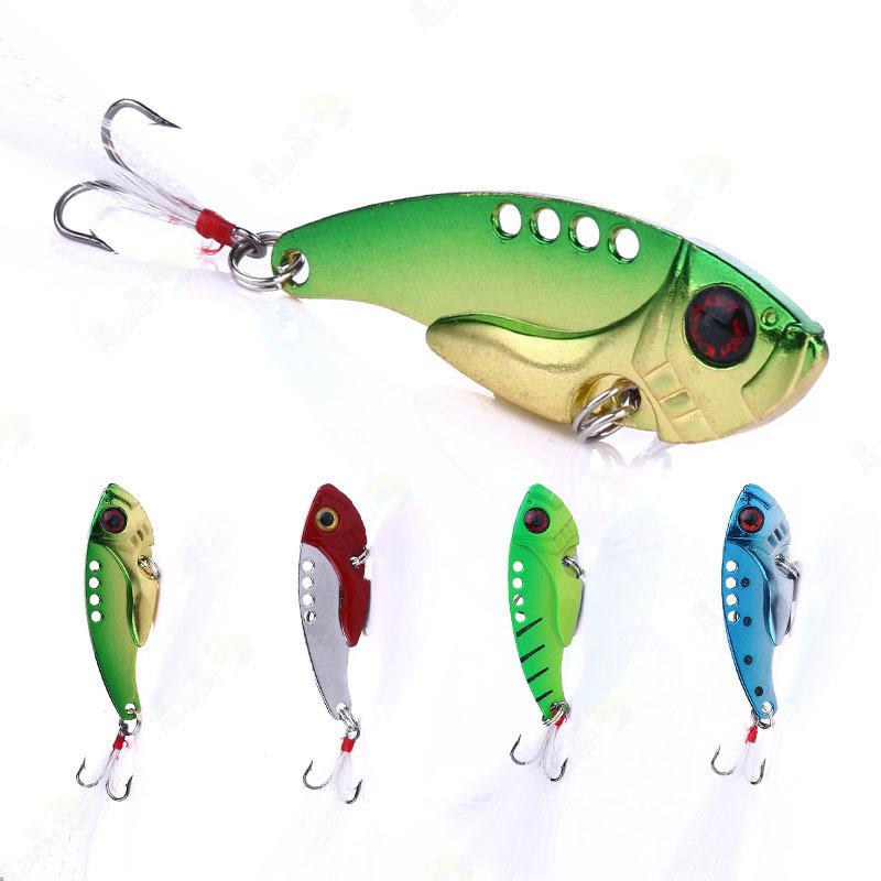 Lure bait8Number Hook5.5CM11GMetalVIBFeather Hook Bionic Bait for Freshwater and Saltwater Fishing, Long Casting, Suitable for B