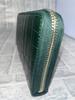 GUODI Long Wallet with Round Zipper, Genuine Crocodile Leather, Matte Finish, TK-RP10LW6 (Cyprus Green)
