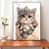 5d DIY Diamond Painting Cross Stitch Cute Animal Envelope Cat Diamond Embroidery Mosaic Full Round Drill Home Decor Arts
