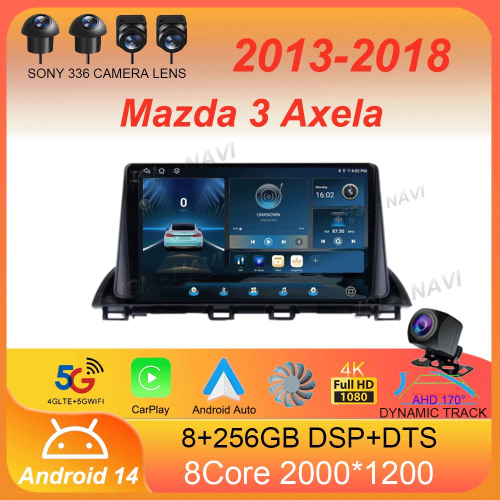 Car Radio Android 14 Carplay For Mazda 3 Axela 2013 2014 2015 2016 2017 2018 Navigation GPS Multimedia Player WiFi+4G Stereo BT