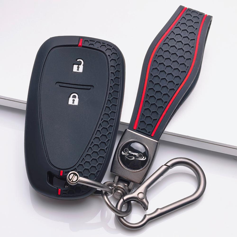 Key Fob Cover for Chevrolet Equinox Malibu XL Trax Trailblazer Blazer Traverse Cruze with Keychain Anti-Scratch Surface Shockproof Structure