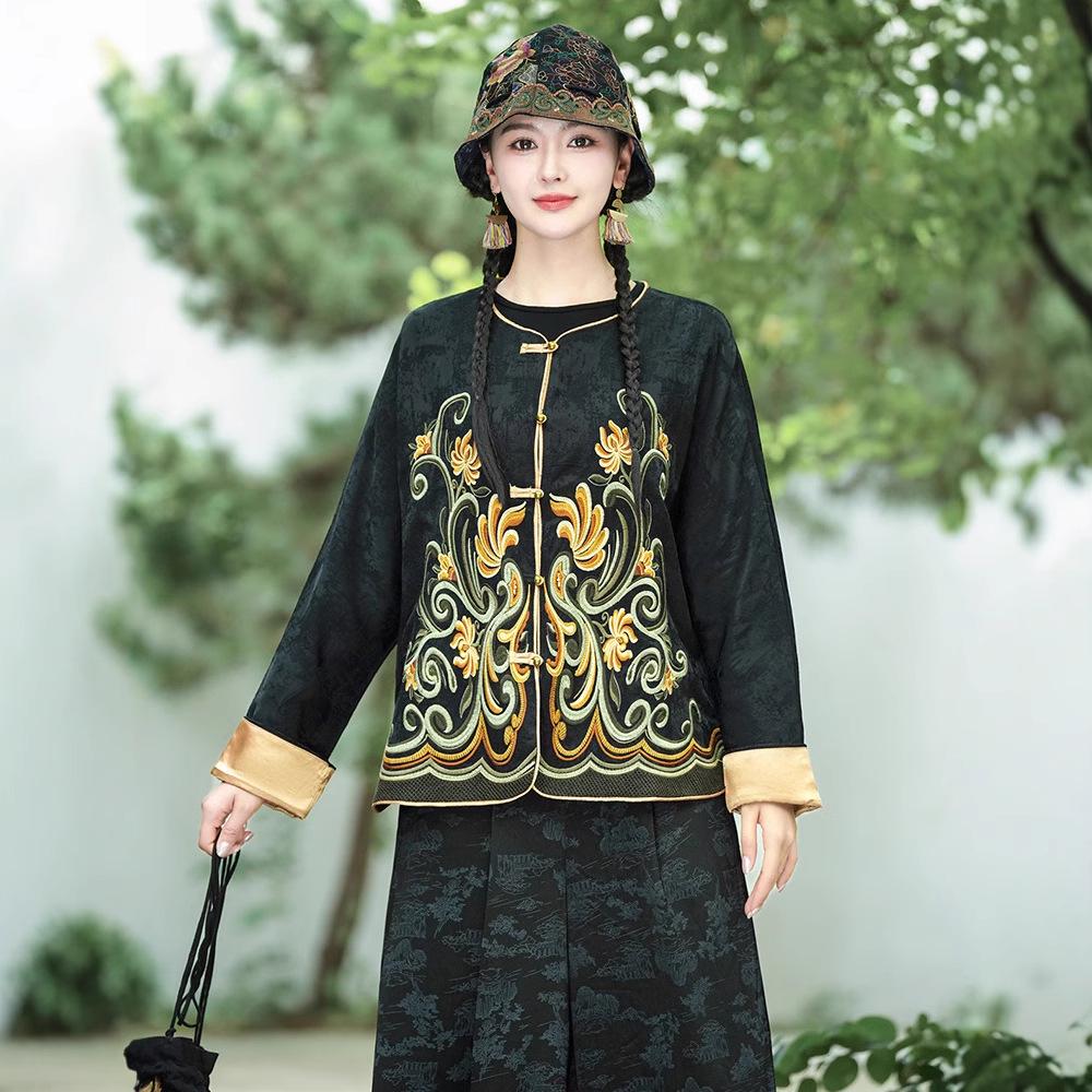 

Ethnic Style Embroidered Women s Jacket Cardigan Top Extra Large