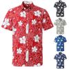 Men's Casual Hawaiian Style Floral Print Short Sleeve Loose Button Down Shirt Top