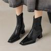 Fashion New Autumn Winter Women Boot Fashion Square Toe Boots for Women Short Boots Ladies Shoes Western Boots Zapatos Mujer High Heels