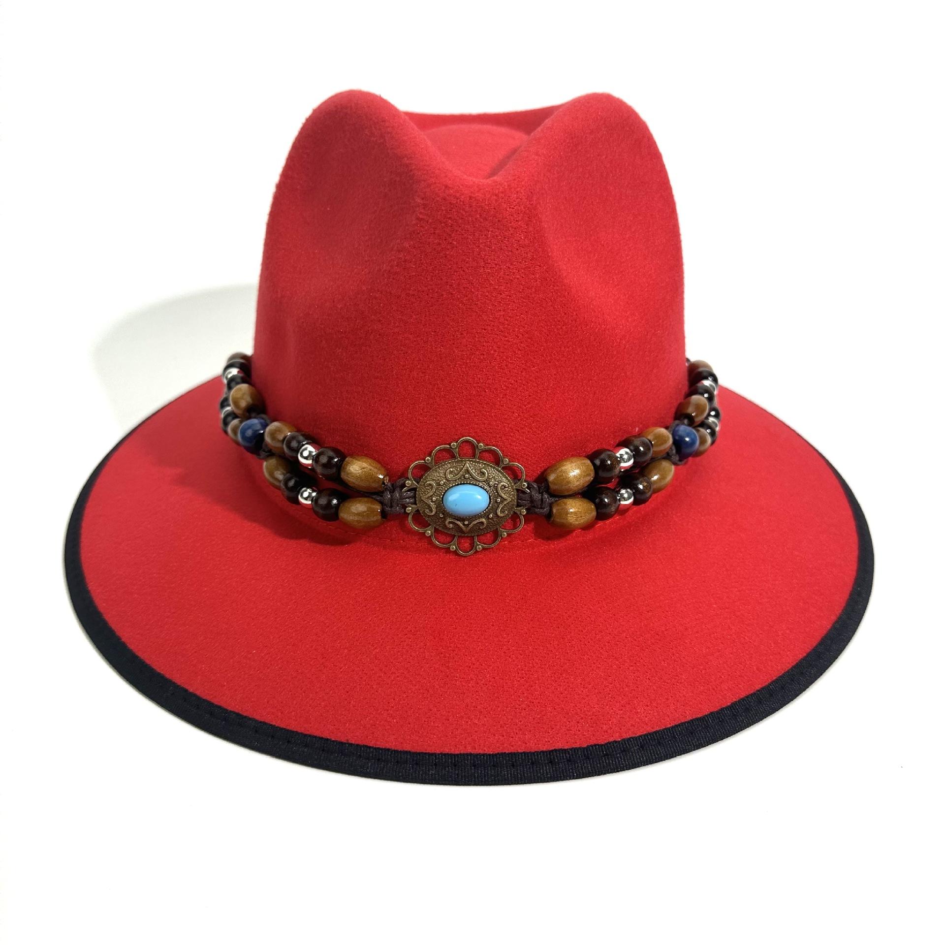 Винтажная шляпа ковбоя в западном стиле, мужская и женская шляпа-цилиндр в британском стиле, джазовая шляпа, фетровая шляпа джентльмена M（56-58cm）