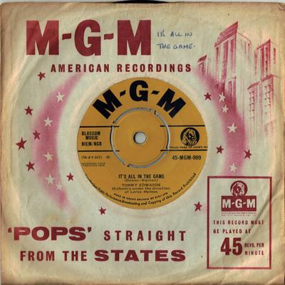 7palcová deska TOMMY EDWARDS - It's All In The Game 45MGM989 MGM Records 1958 UK Soul/Funk Použitá