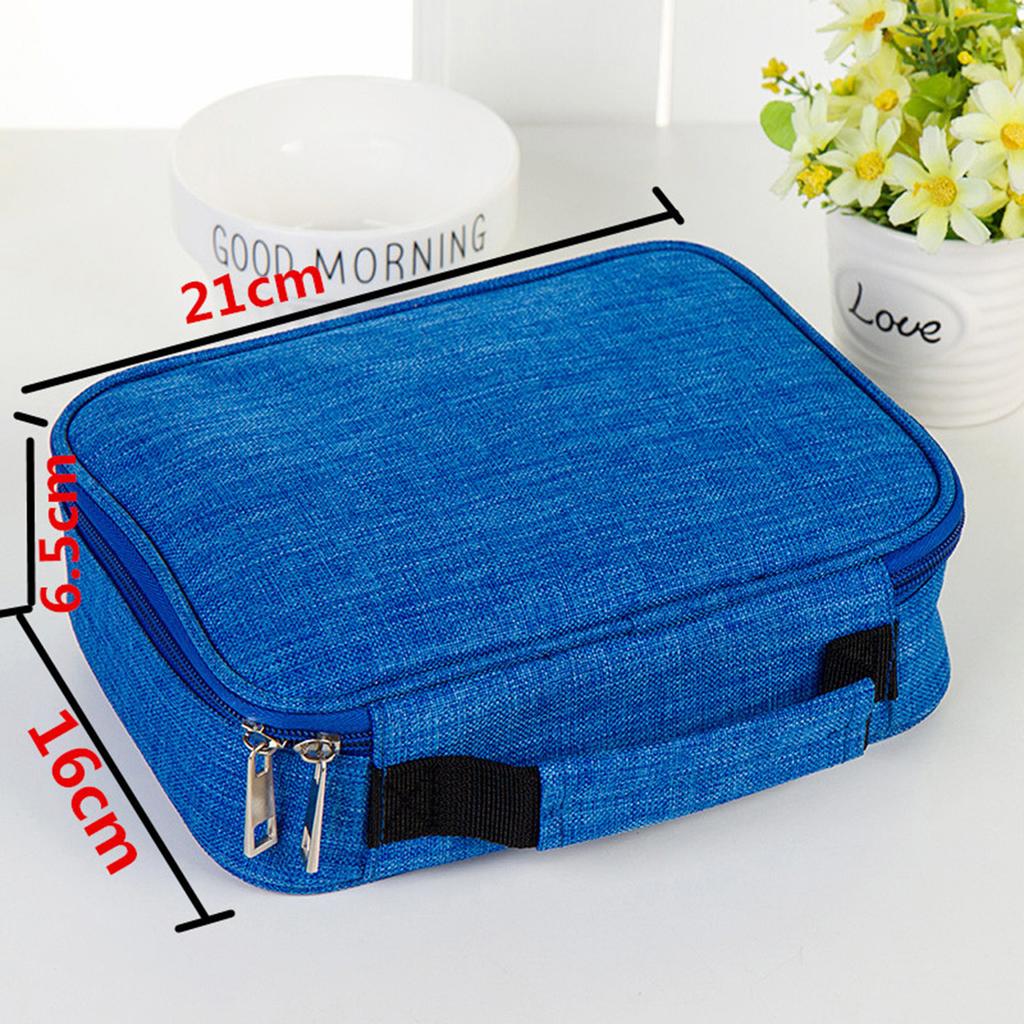 72 Holes Pencil Case Portable 4 Layers Large Capacity Zipper Marker Pen Case Art Markers Canvas Storage Bag Portable