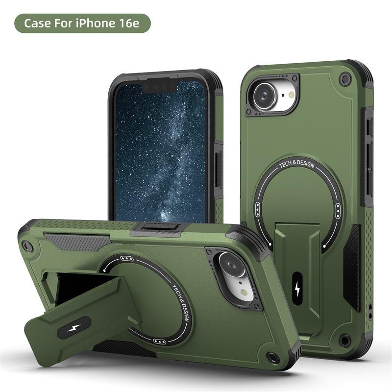 

Suitable for Apple Iphone16 Mobile Phone Case Bundesliga Invisible Bracket Magnetic Suction 17PROMAX Anti-fall Protective Cover iPhone17PROMAX зелёный