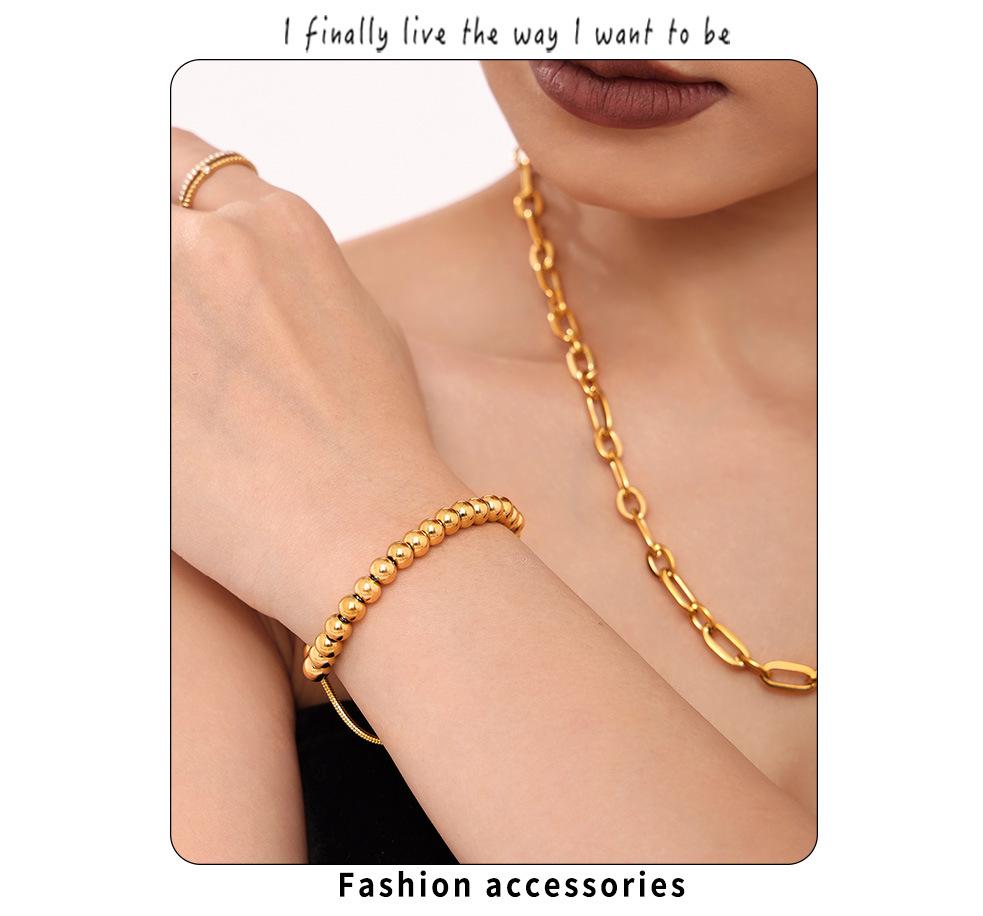 Qiong Yao Luxurious 4mm Stainless Steel Bead Bracelet for Women – Versatile and Elegant Design