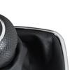 VW Golf IV 97-03 Gear Shift Knob Black & Boot with Chrome Frame 6-Speed 23mm Hole