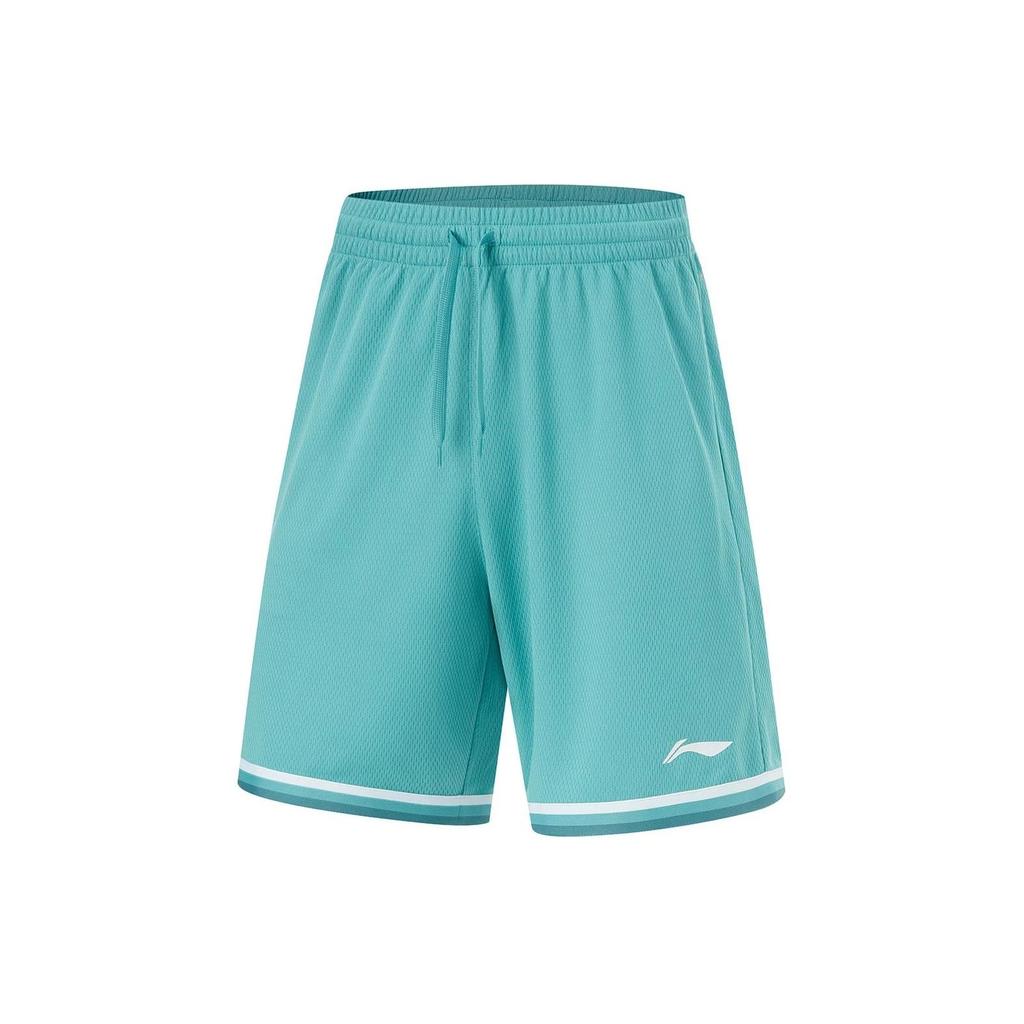 LiNing Professional Basketball Series Logo Print Atmungsaktiver Basketballanzug Herren Basketballanzug Smaragd AATU017-6