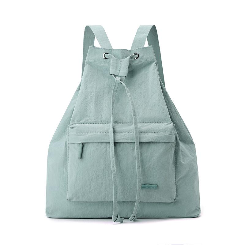 Fashion Versatile Casual Simple Small Fresh College Student Backpack Large Capacity Ultra Light Drawstring Women's Bag